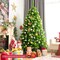 Costway 6.5ft Green Flocked Hinged Artificial Christmas Tree w/ Metal Stand Green